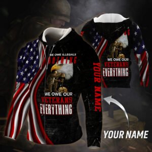 Personalized We Owe Our Veterans Everything Zip Hoodie PS2112ZHCT