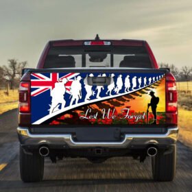 Lest We Forget. Veteran Poppy Australian Truck Tailgate Decal Sticker Wrap THB3363TD