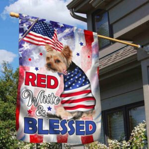 Yorkie US Flag Red White & Blessed DDH3115F