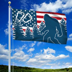 Bigfoot Sasquatch Grommet Flag Forest NNT23GF