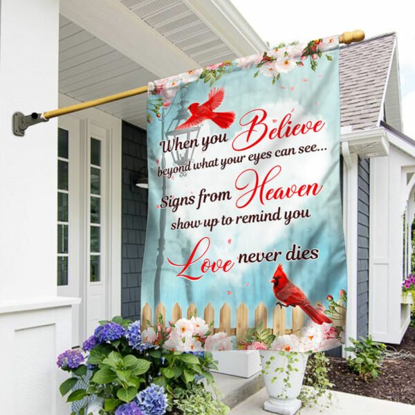 Cardinal Flag Signs From Heaven Love Never Dies LNH013F