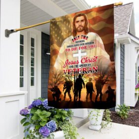 Jesus Christ And American Veteran Flag THN3632F