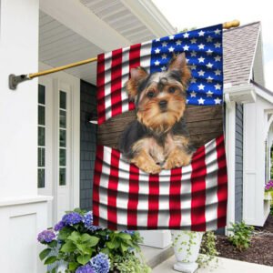Yorkie. Yorkshire Terrier American Flag THB3647Fv1