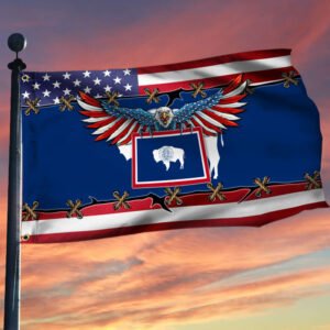 Wyoming U.S. States Patriot Eagle American Grommet Flag THB3622GF