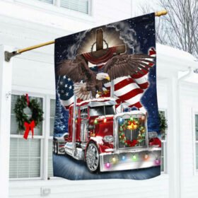 Merry Trucking Christmas Flag Jingle All The Way DDH2939F