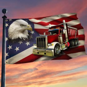 Trucker Flag Proud Dump Truck Driver Grommet Flag TRV1693GFv2