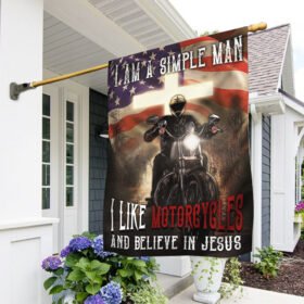 Motorcycle Flag I Like Motorcycles And Believe In Jesus ANT179F