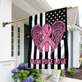 Breast Cancer Awareness Flag Faith Hope Love Flag TRV1695F
