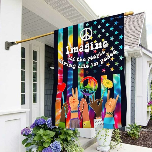 Hippie Flag Imagine All The People Living Life In Peace DBD3141F