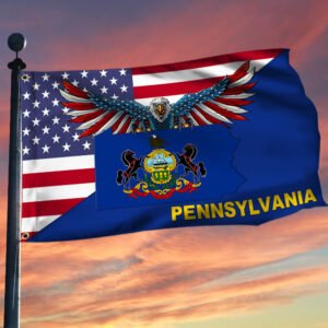 Pennsylvania Flag American Eagle Pennsylvania Grommet Flag TRL1430GFv20
