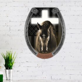 Horse Metal Sign Jesus And Black Horse ANT288MSv2