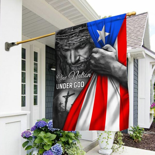 Jesus Flag One Nation Under God Jesus Puerto Rico Flag TRL1697F