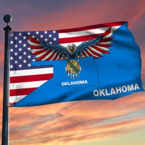 Oklahoma Flag American Eagle Oklahoma Grommet Flag TRL1430GFv22