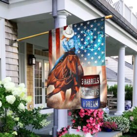 Barrel Horse Racing American Flag THH3651F