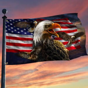 Patriotic Eagle Grommet Flag QNK757GF