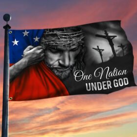 Jesus One Nation Under God Samoa Grommet Flag TRL1253GFv2