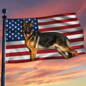 German Shepherd Dogs American Custom Grommet Flag QNN437GFcpz