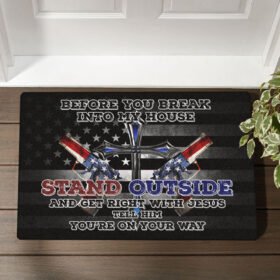 Patriotic Doormat In This House We Say Merry Christmas Thank Our Troops TQN620DM