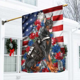 Dobermann Dog Christmas Flag Tree NTB396Fv1
