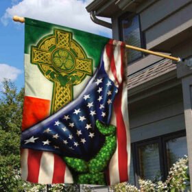 Irish American Flag Celtic Cross DDH3150Fv1