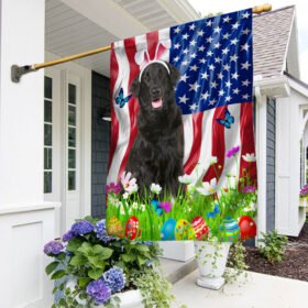 Flat-Coated Retriever Happy Easter Day American Flag THN3652F