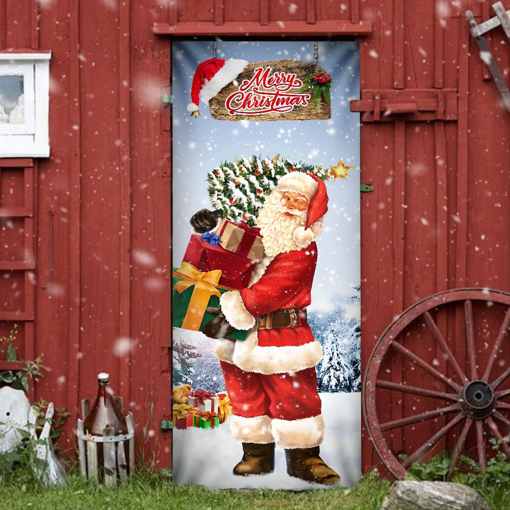 Santa Claus Christmas Door Cover, Seeing Isn't Believing Believing Is ...