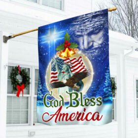 US Christmas Flag God Bless America DDH3056Fv1