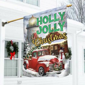 Red Truck Christmas Flag Small Town NTB3870F