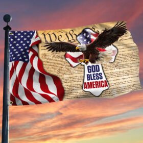 Freedom Patriotic US Grommet Flag God Bless America DDH3098GF
