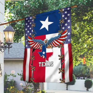 Texas U.S. States Patriot Eagle American Flag THB3622Fv1