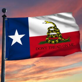 Texas Second Amendment Flag Don't Tread On Me Texas Grommet Flag TRL1665GF