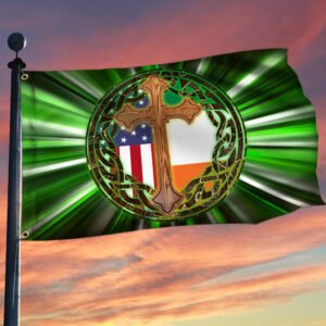 Irish Grommet Flag, St. Patrick's Day Ireland American Flag QNK1046GF