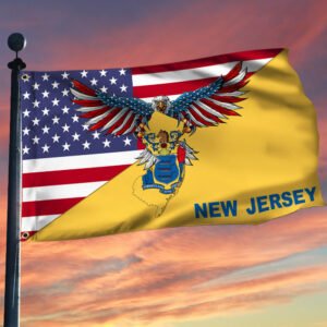 New Jersey Flag American Eagle New Jersey Grommet Flag TRL1430GFv29