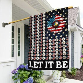 Hippie American Peace Sign Flower Flag Let It Be LHA1993F