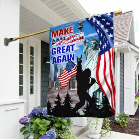 Make America Great Again Flag, Patriotic Bigfoot Sasquatch QNN552Fv2