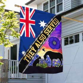 Animal They Also Served Purple Poppy Remembrance Veteran AU Flag THB3670F
