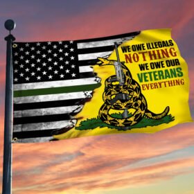 Veteran Grommet Flag We Owe Illegals Nothing We Owe Our Veterans Everything DDH3102GF