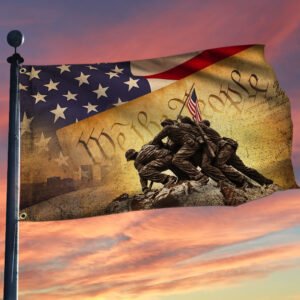 Iwo Jima Memorial Flag Veteran American Patriot Grommet Flag TRV1662GF