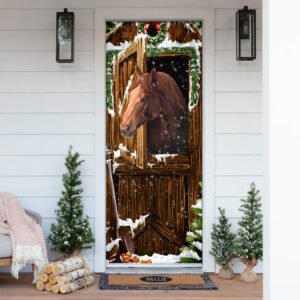 Horse Merry Christmas Door Cover QNK1019D