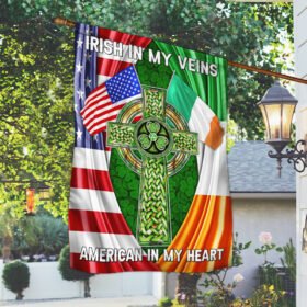 Irish Flag Irish In My Veins American In My Heart LNH021F