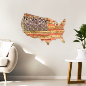 American We The People Hanging Metal Sign Map NNT121MS