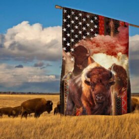 Native American Flag Bison Cows ANT208Fv1