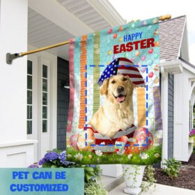 Personalized Dog Image Flag Funny Dog Easter Egg BNT457FCT