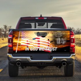 Jesus Truck Tailgate Decal Sticker Wrap In God We Trust TTY333TD