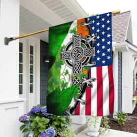 Irish Celtic Cross American Flag THH3185F