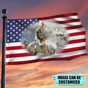 Personalized American Flag Custom Image American Grommet Flag THB3721GFCT