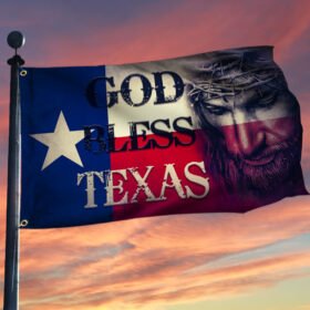 Jesus Grommet Flag God Bless Texas BNV426GF
