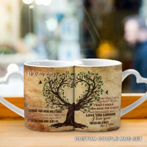 Personalized Tree Couple Heart Mug Set Couple Gift PN1201T2HMCT