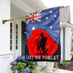 Veteran Poppy Australian Flag Lest We Forget TTV476F