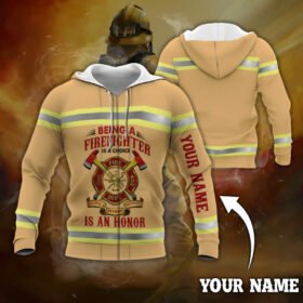 Personalized Being A Retired Firefighter Is An Honor Custom Name Zip Hoodie LNT434ZHCT